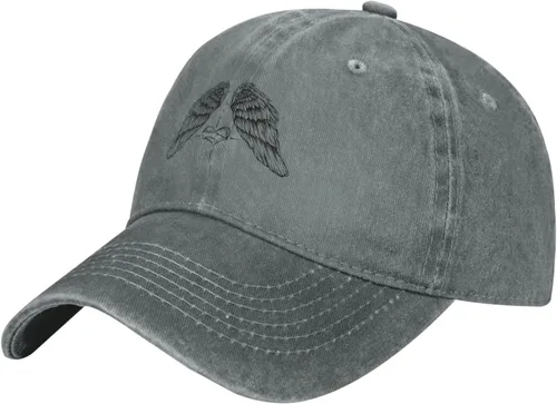 Vista 10 de Gorra de béisbol con alas de ángel y corazón para hombres y mujeres, gorras de camionero de algodón, gorra ajustable para papá Negro