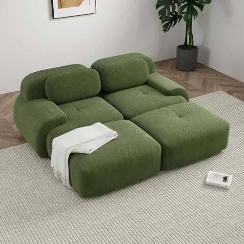 Vista 27 de Sofá sin hueso de 82 pulgadas, cómodo sofá cama de dos plazas, sofá comprimido con asiento profundo, sofá nube de pana para sala de estar