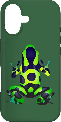 Vista 32 de Green & Black Poison Dart Frog Colored Exotic Amphibian Pet Case for iPhone 16