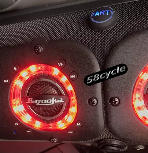 Vista 2 de Bazooka Barra de fiesta G3 con sonido y luces LED, sistema de altavoces Bluetooth, 36 pulgadas