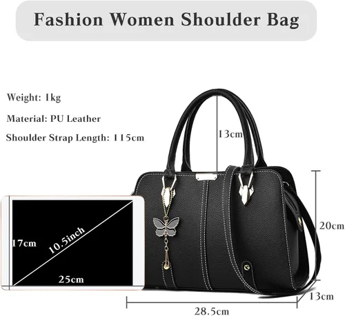 Vista 3 de FANDARE Bolso de mano para mujer, bolso de hombro de piel sintética, bolso impermeable