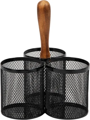 Vista 7 de Mind Reader Organizador de Utensilios, Organizador de Cubiertos, Caddy, Soporte de Cubiertos, Cocina, Malla Metálica, 19.1 cm de L x 19.1 cm de A x