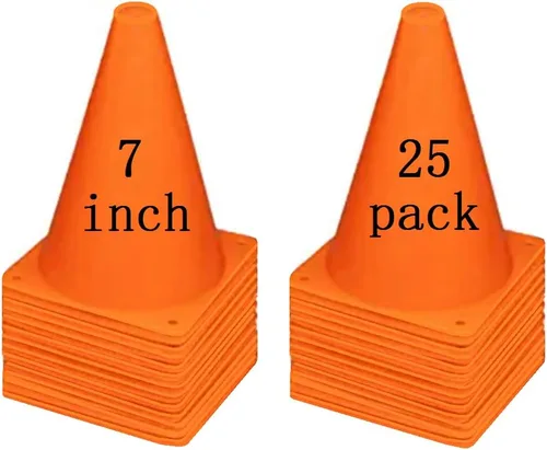 Vista 7 de Conos de fútbol YOQXHY (25 unidades, 7 pulgadas) Agility Training Sports Cone plástico con bolsa de transporte para niños fútbol Baloncesto Taladros