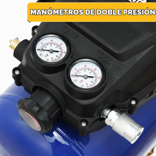 Vista 7 de Compresor de aire, tanque portátil sin aceite de 3 galones máximo 110 PSI e ideal para pintar, inflar y otras herramientas neumáticas.