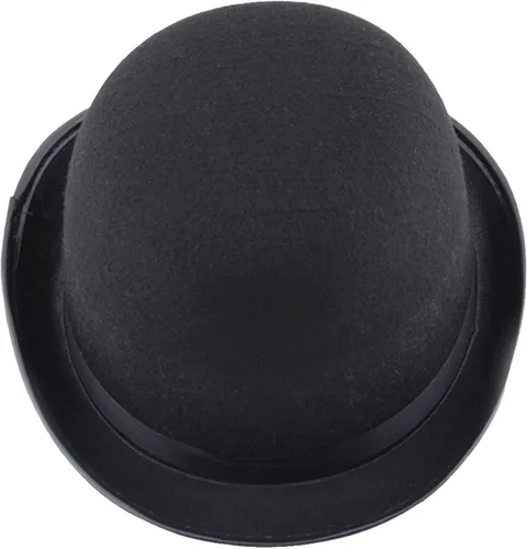 Vista 3 de Sombrero de bolichero de Halloween, sombrero de fieltro negro, sombrero de disfraz, sombrero de bombero alto, sombrero de fieltro negro, sombreros
