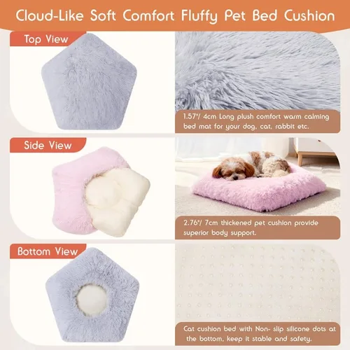 Vista 5 de Cama lavable para perros, camas para perros pequeños, 2 piezas, funda de cama extraíble lavable y esponjosa para mascotas, almohadilla reemplazable
