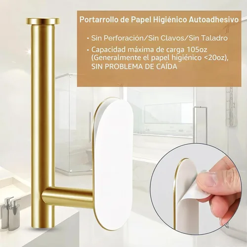 Vista 4 de JOPOFI Portapapel Higiénico - Portapapel Higiénico Autoadhesivo de Montaje en Pared para Baño, Acero Inoxidable SUS 304 Tira Adhesiva Portarrollo