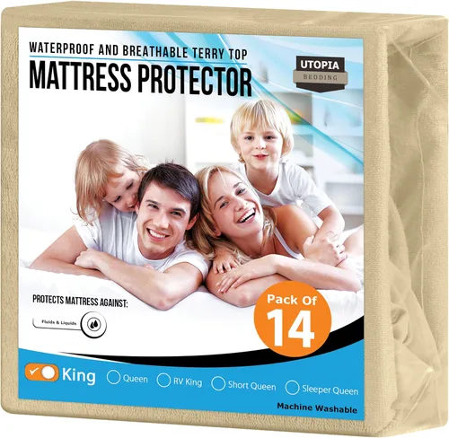 Vista 62 de Utopia Bedding – Protector impermeable de colchón tamaño individual, funda de colchón de terry premium de 200 GSM, transpirable, estilo ajustado