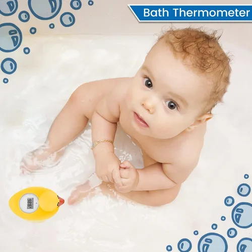 Vista 3 de Termómetro de baño para bebés Famidoc FDTH-V0-22 Prueba de temperatura del agua flotante en el agua y la habitación, termómetros digitales