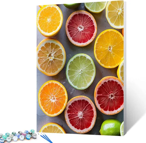 Vista 10 de Variedad de especias y hierbas, kits de pintura por números con pinceles, condimentos de cocina, pintura al óleo acrílica para adultos y niños