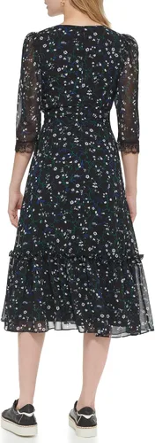 Vista 4 de Karl Lagerfeld Paris Vestido deportivo esencial de manga 34 para mujer