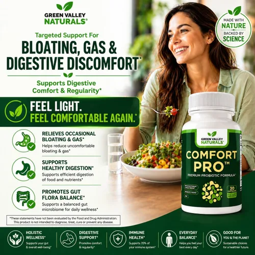 Vista 6 de ComfortPro™ Probióticos diarios para la salud digestiva Alivio del estreñimiento y apoyo de la hinchazón para mujeres y hombres Limpieza