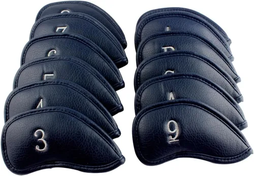 Vista 9 de CRAFTSMAN GOLF 12 piezas o 1 pieza de fundas protectoras de cuero sintético para cabezas de palos de golf, compatibles con todas las marcas
