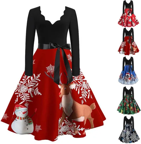 Vista 3 de UOFOCO - Vestido de manga larga para mujer con estampado de Halloween