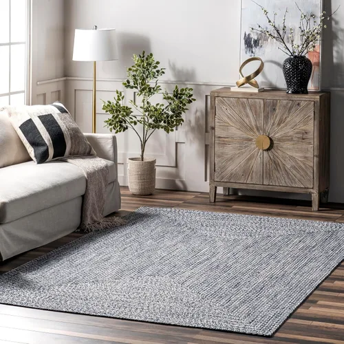 Vista 13 de nuLOOM Wynn Alfombra de Área Trenzada para Interiores/Exteriores, 3x5, Bronceado Wynn Tan