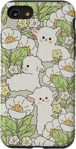 Vista 18 de Funda para iPhone 16 con diseño de oveja, cordero, margarita, granjero
