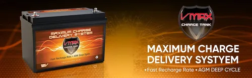 Vista 5 de Vmaxtanks Vmaxslr125 AGM, batería recargable SLA de ciclo profundo, 12 v, 125ah, para usar con paneles solares Pv, cargadores inteligentes, turbinas