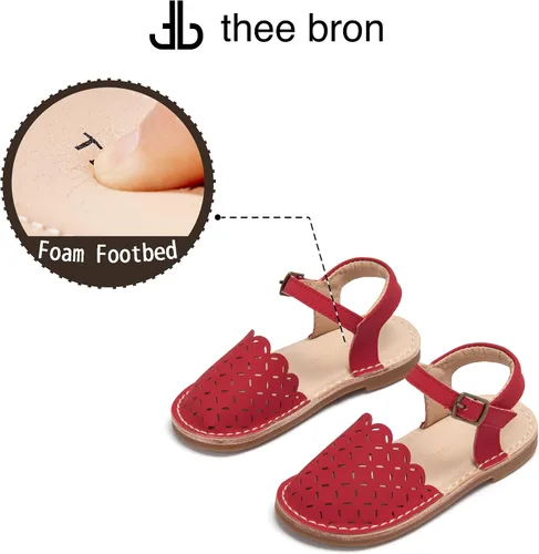 Vista 217 de THEE BRON Sandalias cómodas para niñas, zapatos para niños, sandalias rellenas