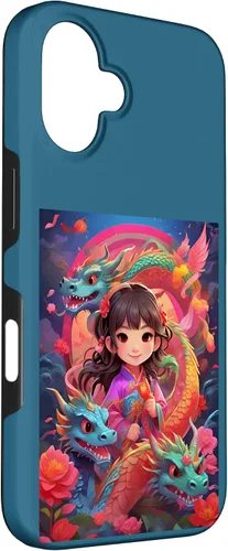 Vista 3 de Funda para iPhone 16 Chinese New Year of the Dragon 2024 Anime