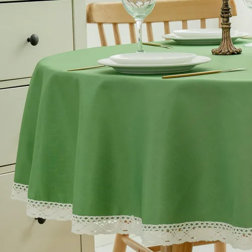 Vista 14 de EHouseHome Mantel de lino sintético con ribete de encaje, impermeable, a prueba de derrames, resistente a las manchas, sin arrugas, a prueba