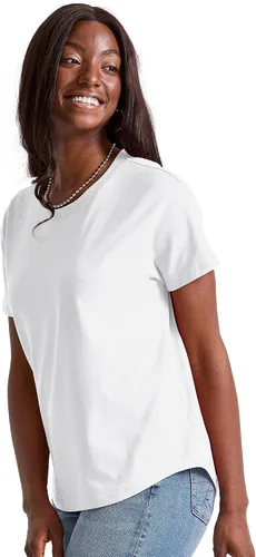 Vista 3 de Hanes Camiseta de gran tamaño para mujer, camiseta de algodón con cuello redondo para mujer, talla grande