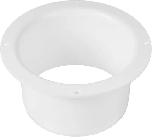 Vista 6 de Vent Systems Brida de conector de conducto de ventilación de aire blanco de 4 pulgadas, adaptador de tubo de ventilación de plástico HVAC con placa