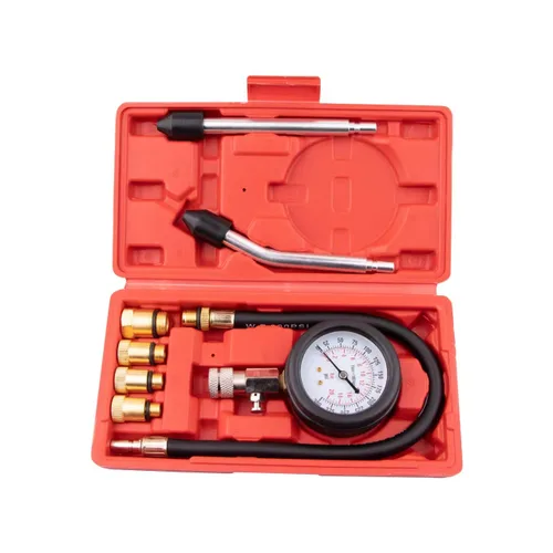 Vista 10 de Kit de comprobador de compresión de 8 piezas, medidor de presión de cilindro de motor de gasolina de 0-300 PSI, herramienta automotriz para Negro