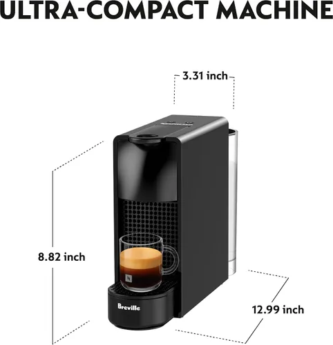 Vista 2 de Nespresso Essenza, minimáquina de expreso de Breville, color negro piano