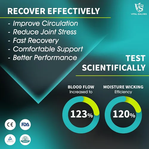Vista 5 de VITAL SALVEO - Rodillera de recuperación de compresión C3-COMFORT para aliviar el dolor, protege las articulaciones, ideal para deportes y uso
