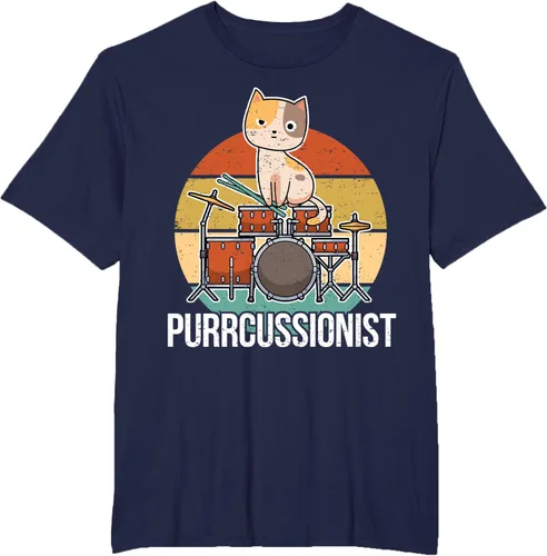 Vista 69 de Funny Percussion Drummer Drumming Drums Saying I Kitten Cat Camiseta, Negro, S