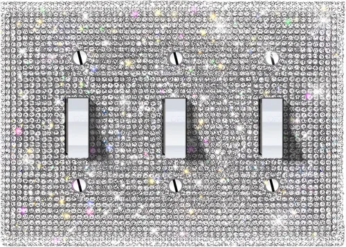 Vista 17 de Cubierta de interruptor de luz con brillos genéricos y enchufes, cubierta de placa de pared con diamantes de imitación brillantes, cubiertas