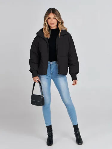 Vista 5 de MEROKEETY Women's Winter Puffer Jacket Long Sleeve Short Warm Quilted Baggy Coats 2025 Outerwear