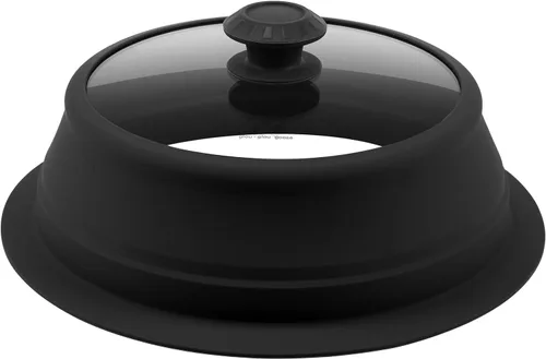 Vista 11 de Tapa plegable para salpicaduras de microondas con cubierta de vidrio templado ventilado, tapa wok apta para microondas, olla de vapor y olla redonda