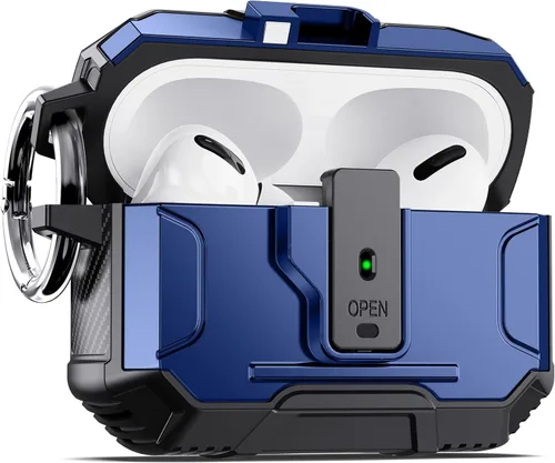 Vista 25 de DASFOND - Funda de armadura para AirPods de 2ª y 1ª generación, carcasa de cuerpo completo de grado militar a prueba de golpes, soporte de carga