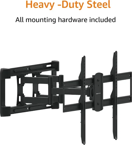 Vista 4 de Amazon Basics Soporte de TV articulado de movimiento completo de doble brazo resistente para televisores de 37" a 80" de hasta 132 libras