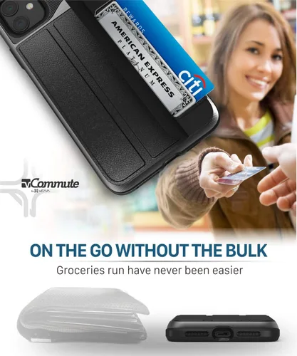 Vista 8 de VENA vCommute - Funda tipo cartera compatible con Apple iPhone 11 (6.1 pulgadas 2019), (protección contra caídas de grado militar) con tapa y ranura