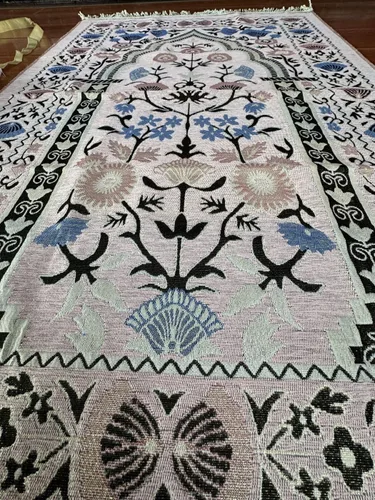 Vista 3 de Alfombra de oración de viaje musulmana Sajadah diseño elegante islámico viaje hajj o Ramadán, juego de bolsas de cojín portátil de oración verde