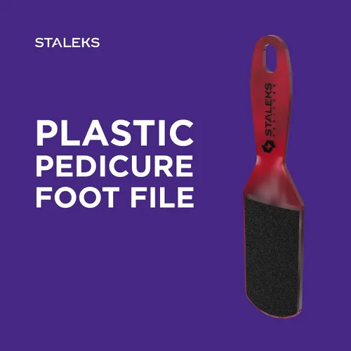Vista 4 de STALEKS PRO Expert 10 Tipo 2 - Lima de pie de plástico (grano 80/120), herramienta ergonómica de pedicura de doble cara para callos y piel