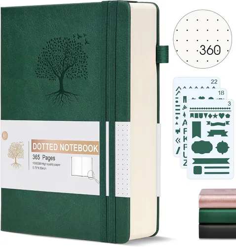 Vista 11 de Ansopu Cuaderno de puntos, 360 páginas numeradas, cuadrícula de puntos, de 8.5 x 11 pulgadas, papel de punto de 3.53 oz/m², tapa dura gruesa