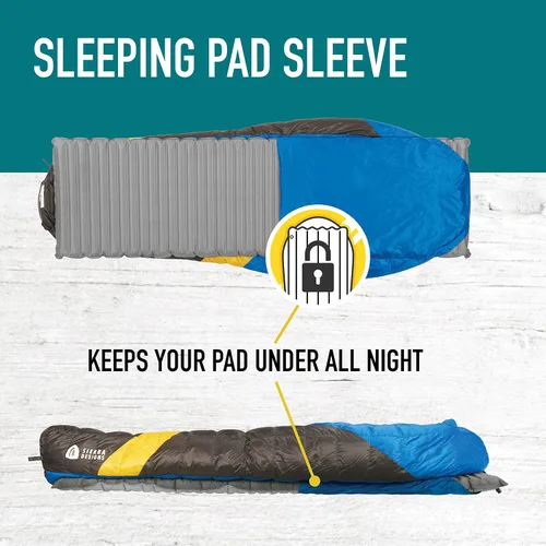 Vista 5 de Sierra Designs Cloud - Saco de dormir de 35 grados DriDown ultraligero sin cremallera para mochileros y camping