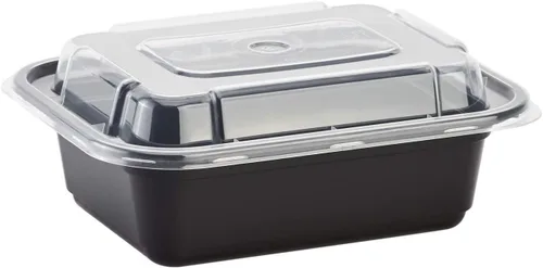 Vista 4 de Karat Contenedores de preparación de comidas [12 oz - 150 unidades] Contenedores reutilizables y desechables para llevar con tapas - Cajas Bento