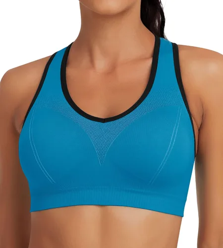 Vista 2 de MIRITY - Brasier deportivo de alto impacto con espalda cruzada para mujer