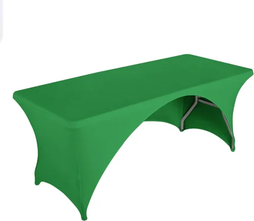 Vista 10 de LZY Paquete de 2 manteles ajustables para mesas plegables de 6 pies, espalda abierta, manteles rectangulares de elastano/elástico/elásticos
