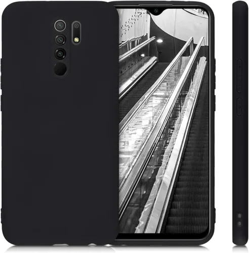 Vista 5 de kwmobile Funda compatible con Xiaomi Redmi 9 - Funda protectora delgada para teléfono TPU - Acabado mate suave - Negro mate