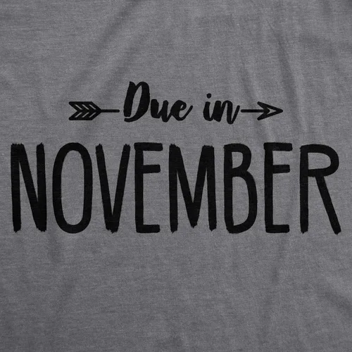 Vista 2 de Camiseta de maternidad con fecha de parto, elige el mes divertido embarazada esperando fecha de parto