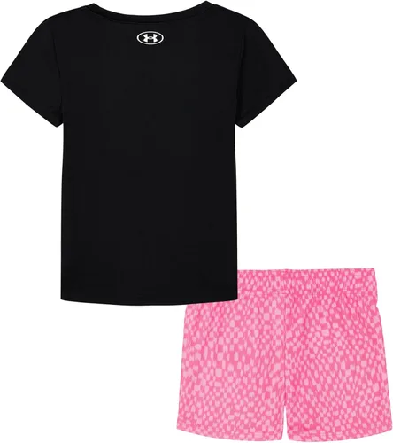 Vista 2 de Under Armour girls Short Sleeve Shirt and Shorts Set, Durable Stretch and Lightweight