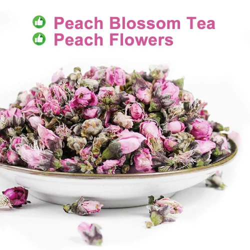 Vista 6 de Plant Gift 100% Té de flores de melocotón seco puro , flores de durazno 1.41 oz Sin OMG. Sin aditivos. Té de hierbas naturales flores de durazno