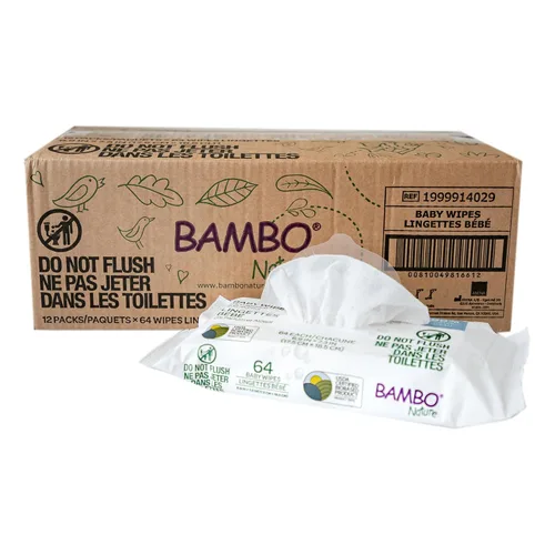 Vista 3 de Bambo Nature Toallitas para bebés de base biológica certificadas por la USDA, 64