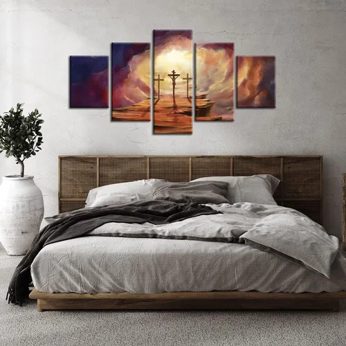 Vista 18 de Arte de Pared Cristiano Símbolo Religioso Cuadro Enmarcado Pintura de Cruz de Cristo Cruces Decoración de Pared Impresión en Lienzo de Cruz Póster