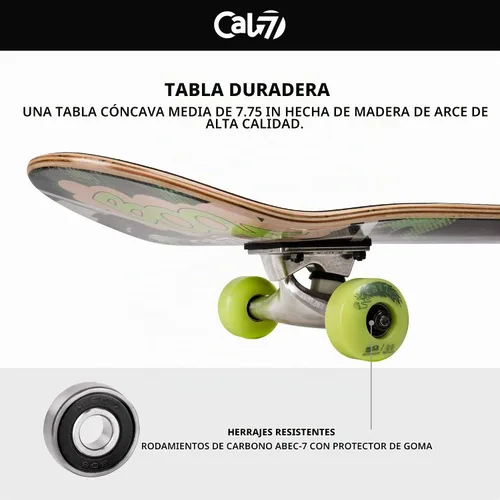 Vista 5 de Cal 7 Patineta Completa Estándar 19.1 cm - 20.3 cm de Tabla Boom de 7.75 pulgadas
